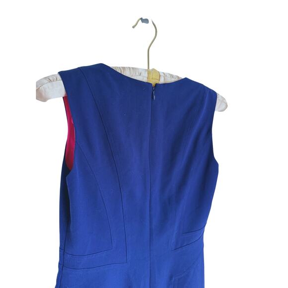 Vince Camuto V-Neck Fit & Flare Sleeveless Dress Navy Blue Size 6 Classic Event - Picture 9 of 9